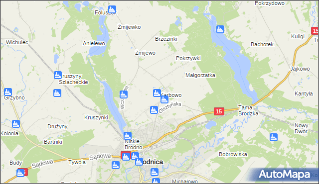 mapa Karbowo gmina Brodnica, Karbowo gmina Brodnica na mapie Targeo