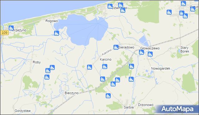 mapa Karcino, Karcino na mapie Targeo