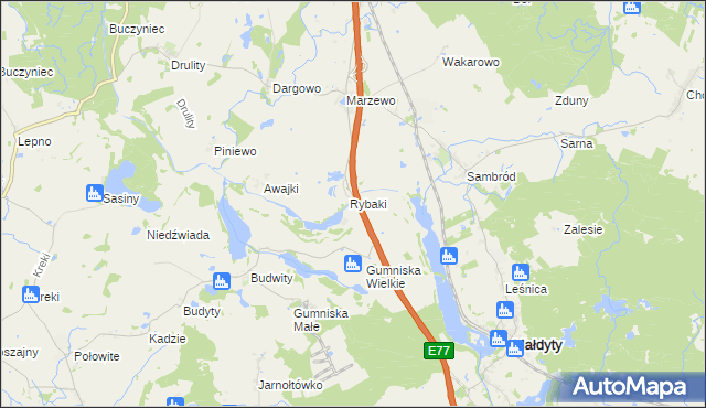mapa Karczemka gmina Małdyty, Karczemka gmina Małdyty na mapie Targeo
