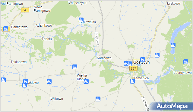 mapa Karczewo gmina Gostycyn, Karczewo gmina Gostycyn na mapie Targeo