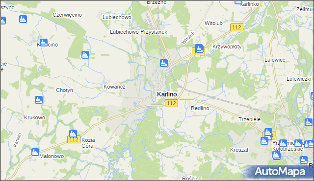 mapa Karlino, Karlino na mapie Targeo