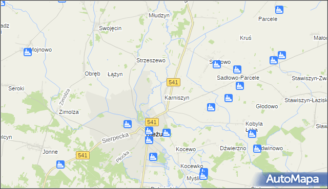 mapa Karniszyn, Karniszyn na mapie Targeo