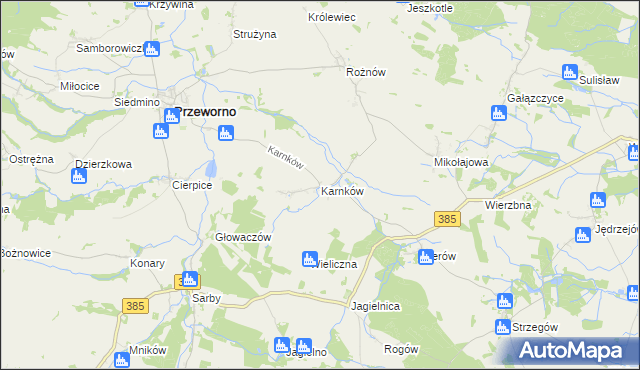 mapa Karnków gmina Przeworno, Karnków gmina Przeworno na mapie Targeo