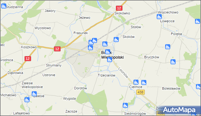 mapa Karolew gmina Borek Wielkopolski, Karolew gmina Borek Wielkopolski na mapie Targeo