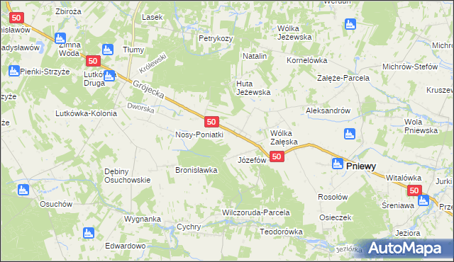 mapa Karolew gmina Pniewy, Karolew gmina Pniewy na mapie Targeo