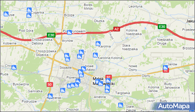 mapa Karolina-Kolonia, Karolina-Kolonia na mapie Targeo