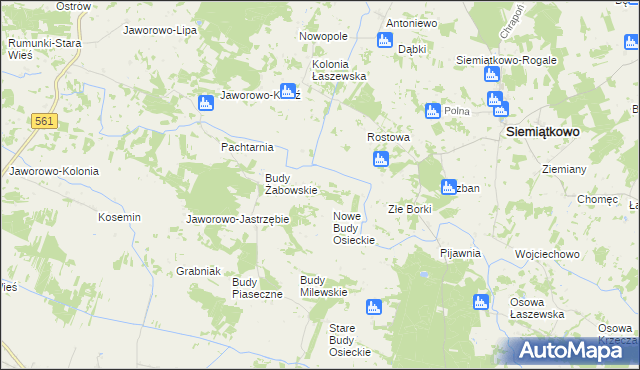 mapa Karolinowo gmina Siemiątkowo, Karolinowo gmina Siemiątkowo na mapie Targeo