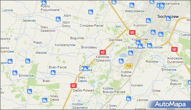 mapa Karolków Szwarocki, Karolków Szwarocki na mapie Targeo