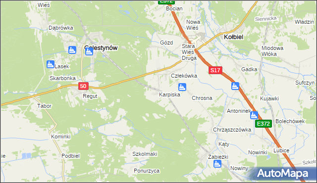 mapa Karpiska, Karpiska na mapie Targeo