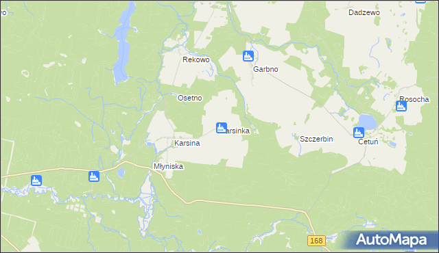 mapa Karsinka, Karsinka na mapie Targeo