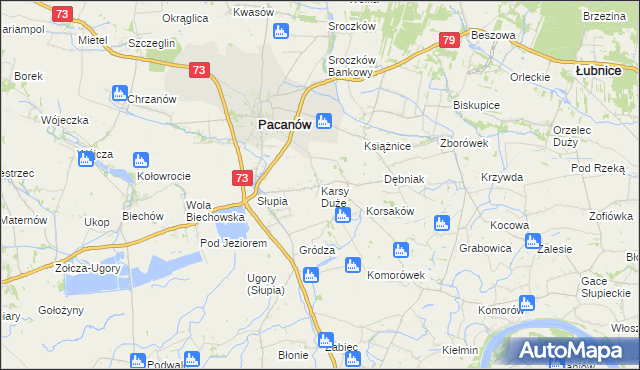 mapa Karsy Duże, Karsy Duże na mapie Targeo