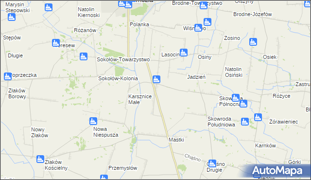 mapa Karsznice Duże, Karsznice Duże na mapie Targeo