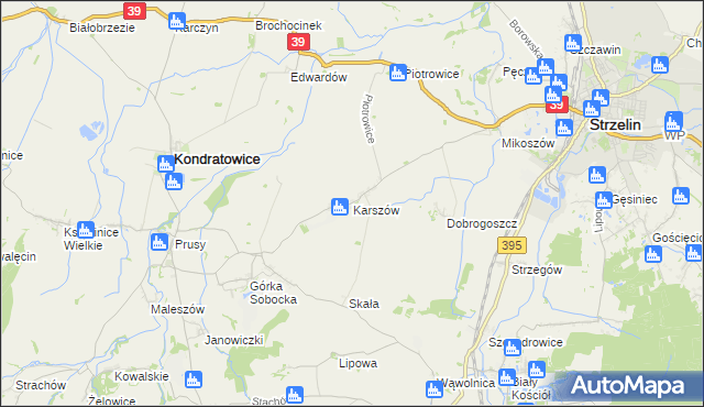 mapa Karszów, Karszów na mapie Targeo