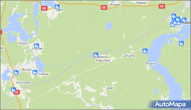 mapa Karwica Mazurska, Karwica Mazurska na mapie Targeo