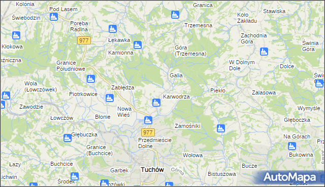 mapa Karwodrza, Karwodrza na mapie Targeo