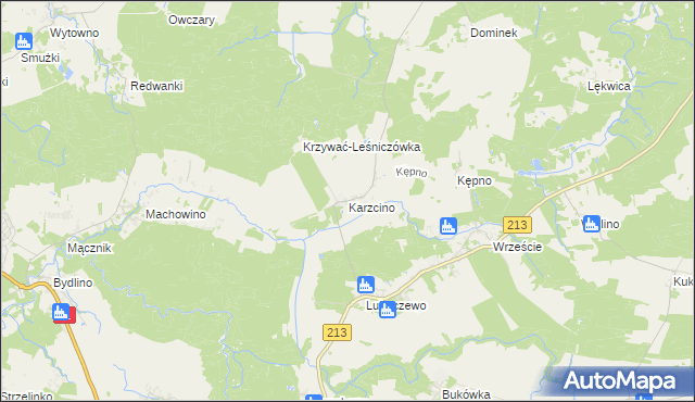 mapa Karzcino, Karzcino na mapie Targeo