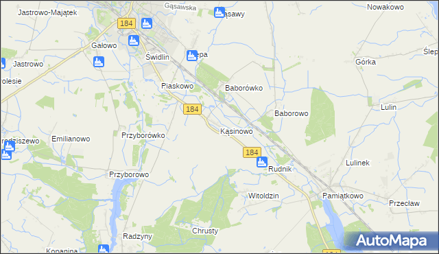 mapa Kąsinowo, Kąsinowo na mapie Targeo