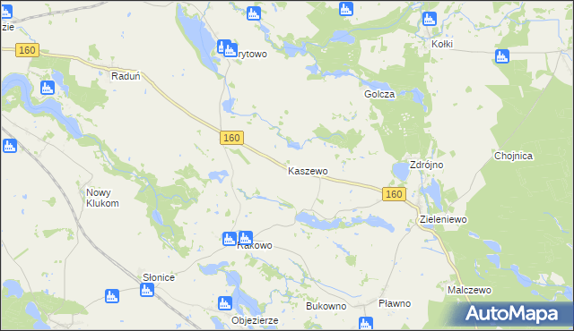 mapa Kaszewo, Kaszewo na mapie Targeo