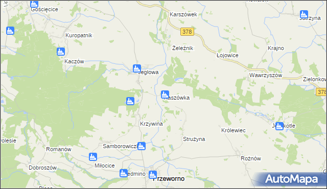 mapa Kaszówka, Kaszówka na mapie Targeo