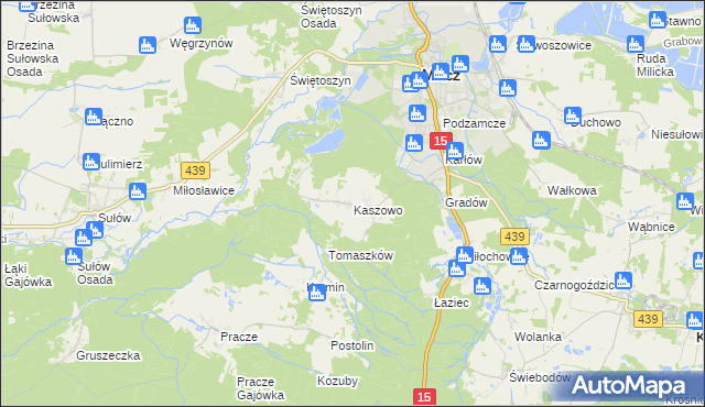 mapa Kaszowo, Kaszowo na mapie Targeo