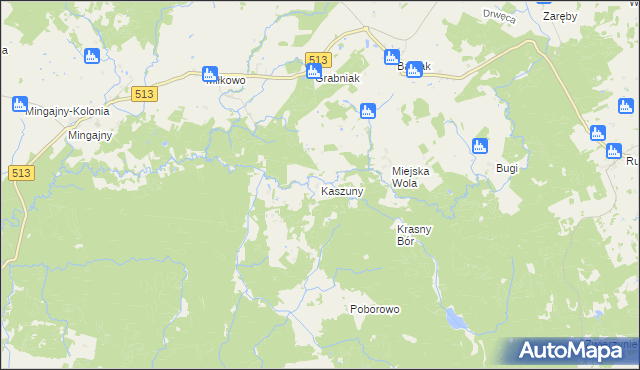 mapa Kaszuny, Kaszuny na mapie Targeo