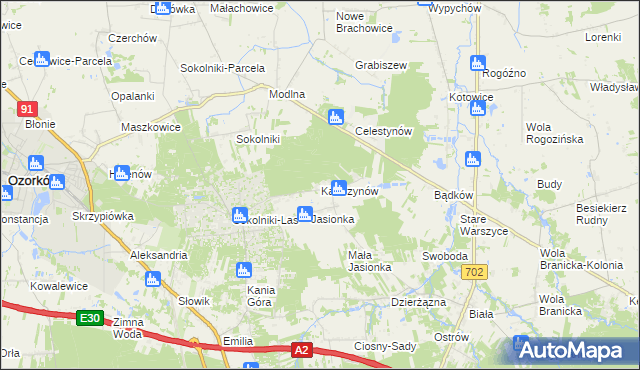 mapa Katarzynów gmina Ozorków, Katarzynów gmina Ozorków na mapie Targeo