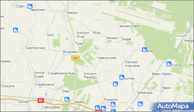 mapa Katarzynowo gmina Strzałkowo, Katarzynowo gmina Strzałkowo na mapie Targeo