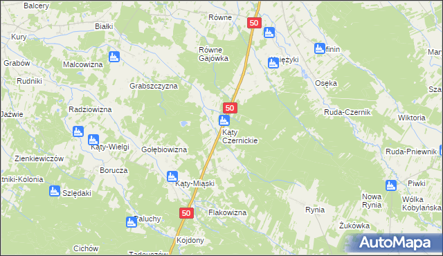 mapa Kąty Czernickie, Kąty Czernickie na mapie Targeo