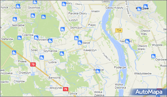 mapa Kawęczyn gmina Konstancin-Jeziorna, Kawęczyn gmina Konstancin-Jeziorna na mapie Targeo
