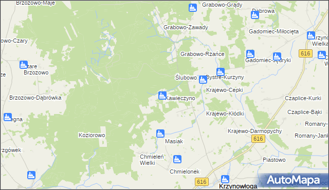 mapa Kawieczyno, Kawieczyno na mapie Targeo