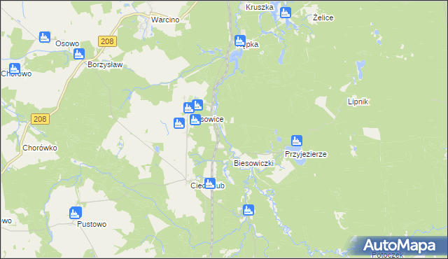 mapa Kawka gmina Kępice, Kawka gmina Kępice na mapie Targeo