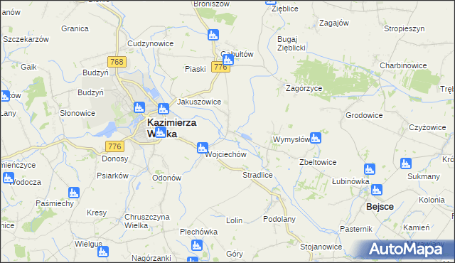 mapa Kazimierza Mała, Kazimierza Mała na mapie Targeo