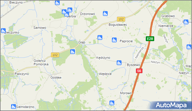 mapa Kędrzyno, Kędrzyno na mapie Targeo