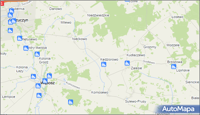 mapa Kędziorowo, Kędziorowo na mapie Targeo