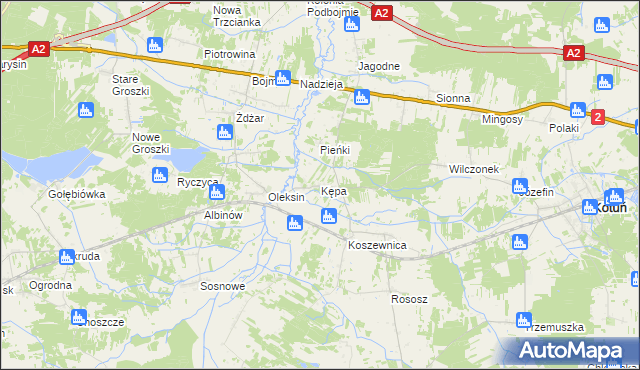 mapa Kępa gmina Kotuń, Kępa gmina Kotuń na mapie Targeo