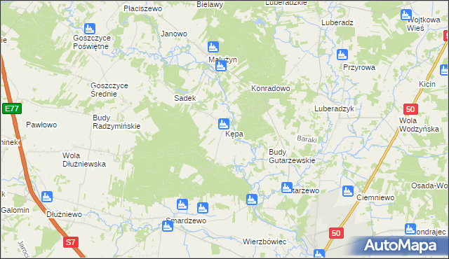 mapa Kępa gmina Sochocin, Kępa gmina Sochocin na mapie Targeo