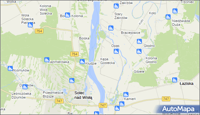 mapa Kępa Gostecka, Kępa Gostecka na mapie Targeo