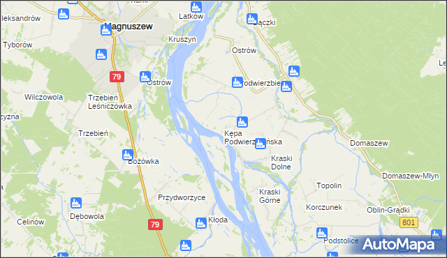 mapa Kępa Podwierzbiańska, Kępa Podwierzbiańska na mapie Targeo