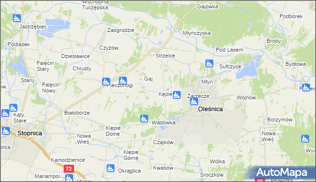 mapa Kępie gmina Oleśnica, Kępie gmina Oleśnica na mapie Targeo