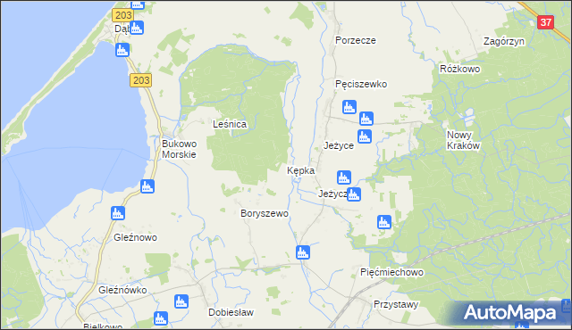 mapa Kępka gmina Darłowo, Kępka gmina Darłowo na mapie Targeo