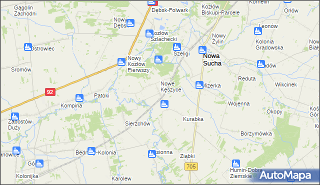 mapa Kęszyce-Wieś, Kęszyce-Wieś na mapie Targeo