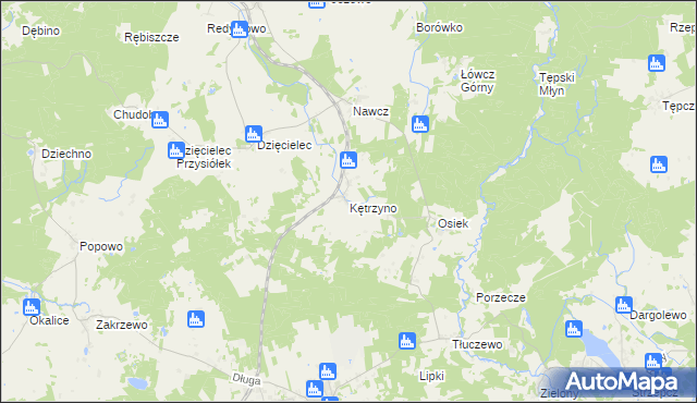 mapa Kętrzyno, Kętrzyno na mapie Targeo