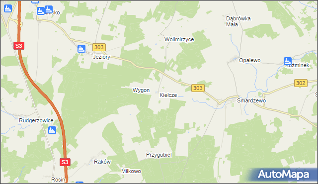 mapa Kiełcze, Kiełcze na mapie Targeo