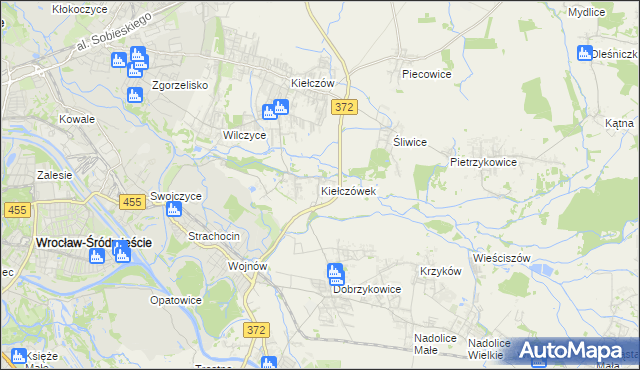 mapa Kiełczówek, Kiełczówek na mapie Targeo