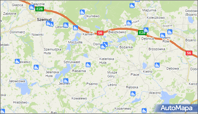 mapa Kieleńska Huta, Kieleńska Huta na mapie Targeo