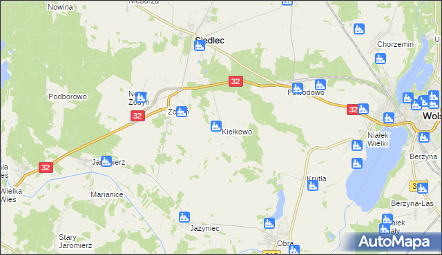 mapa Kiełkowo, Kiełkowo na mapie Targeo