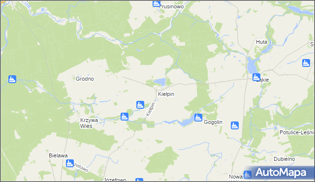 mapa Kiełpin gmina Lipka, Kiełpin gmina Lipka na mapie Targeo