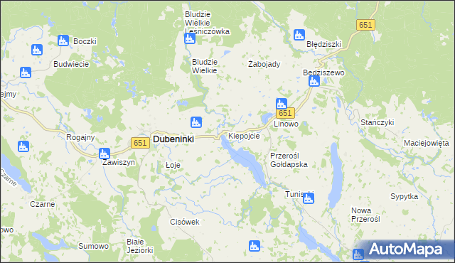 mapa Kiepojcie, Kiepojcie na mapie Targeo