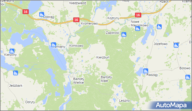 mapa Kierzbuń, Kierzbuń na mapie Targeo