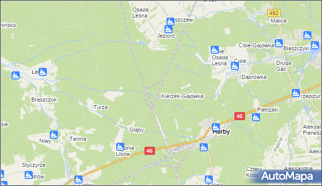 mapa Kierzek-Gajówka, Kierzek-Gajówka na mapie Targeo